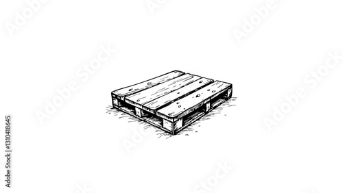 Vintage sketch of a wooden pallet on a white background  