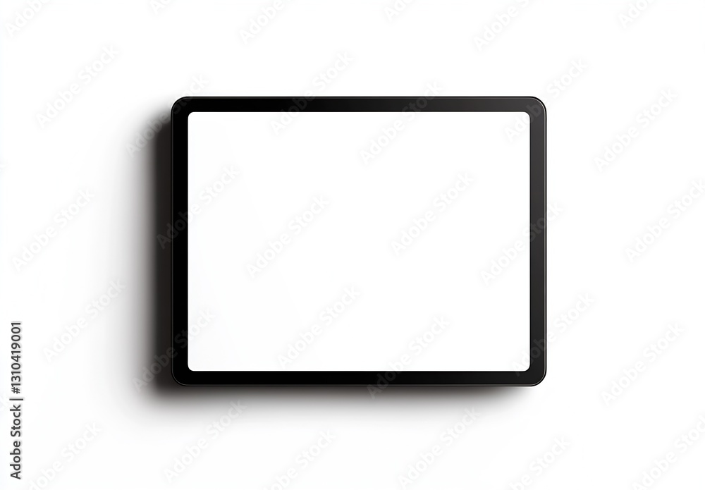 Minimalist Black Frame Tablet with Blank Screen Ready for Customization : Generative AI Minimalist Black Frame Tablet with Blank Screen Ready for Customization : Generative AI
