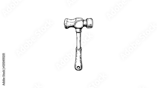 Vintage sketch of a gavel on a white background  
