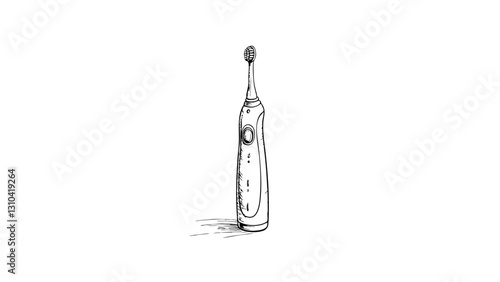 Vintage sketch of an electric toothbrush on a white background  