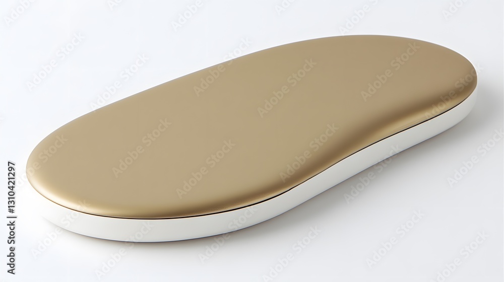 Elegant Gold and White Oval Shaped Device Mockup Elegant Gold and White Oval Shaped Device Mockup