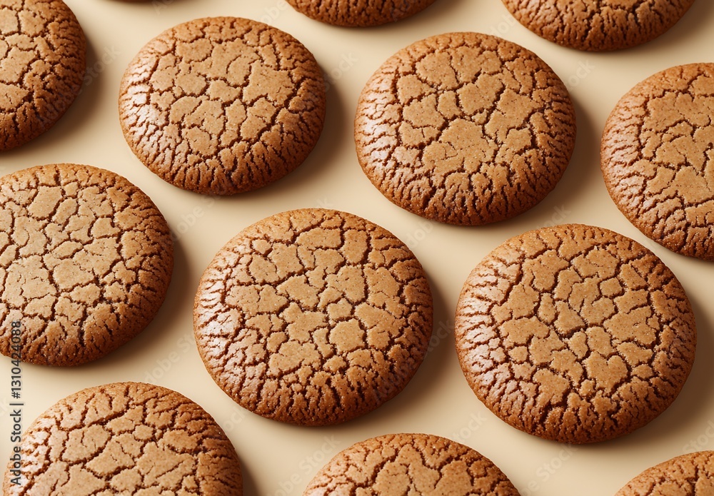 Freshly baked gingerbread cookies arranged in a decorative pattern on a soft backdrop : Generative AI Freshly baked gingerbread cookies arranged in a decorative pattern on a soft backdrop : Generative AI