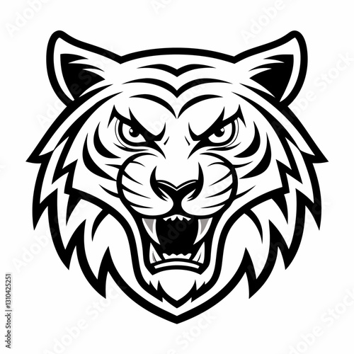 roaring tiger mascot head vector illustration
