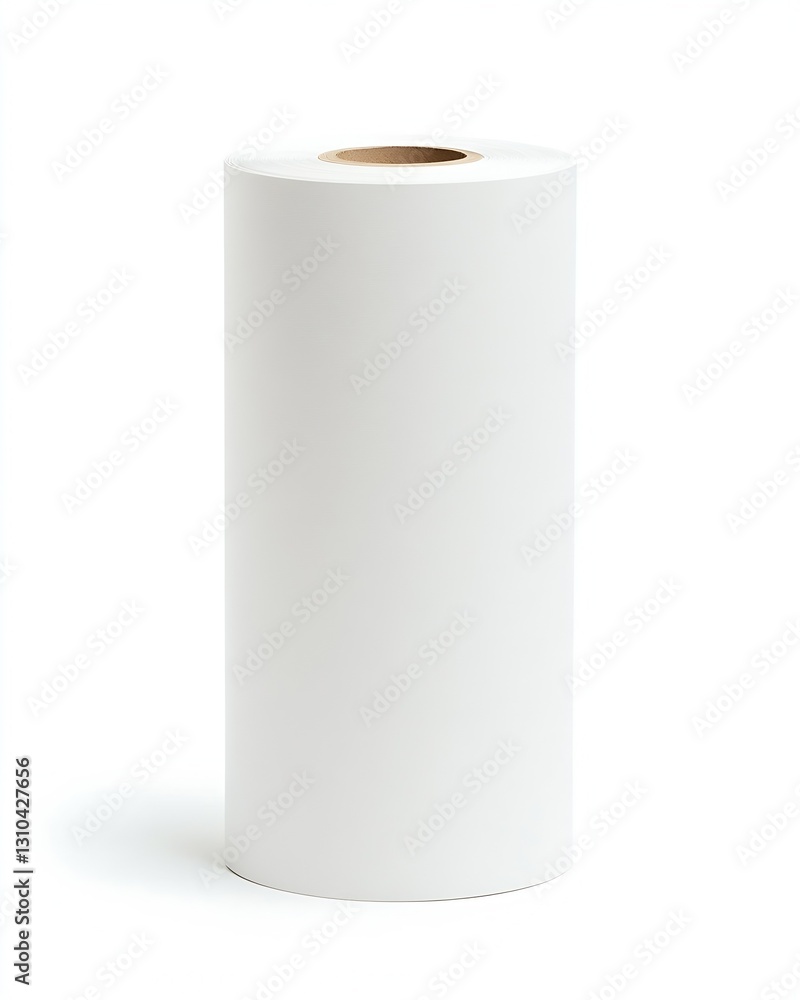 Rolled paper on a white background suitable for crafts and printing projects : Generative AI