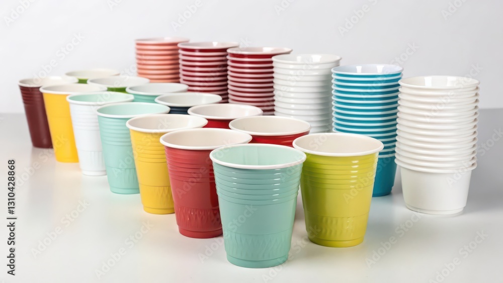 Assorted Paper Cups on White Background Assorted Paper Cups on White Background