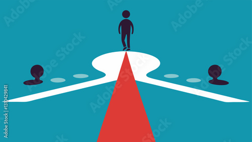 Shared Goals A path leading to the same destination with footprints from two people illustrating shared ambitions contrasted with a diverging path with one person pulling the other