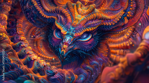 Wallpaper Mural Whirling vortex of psychedelic dreams. Chimeric - Beast. Illustration Torontodigital.ca