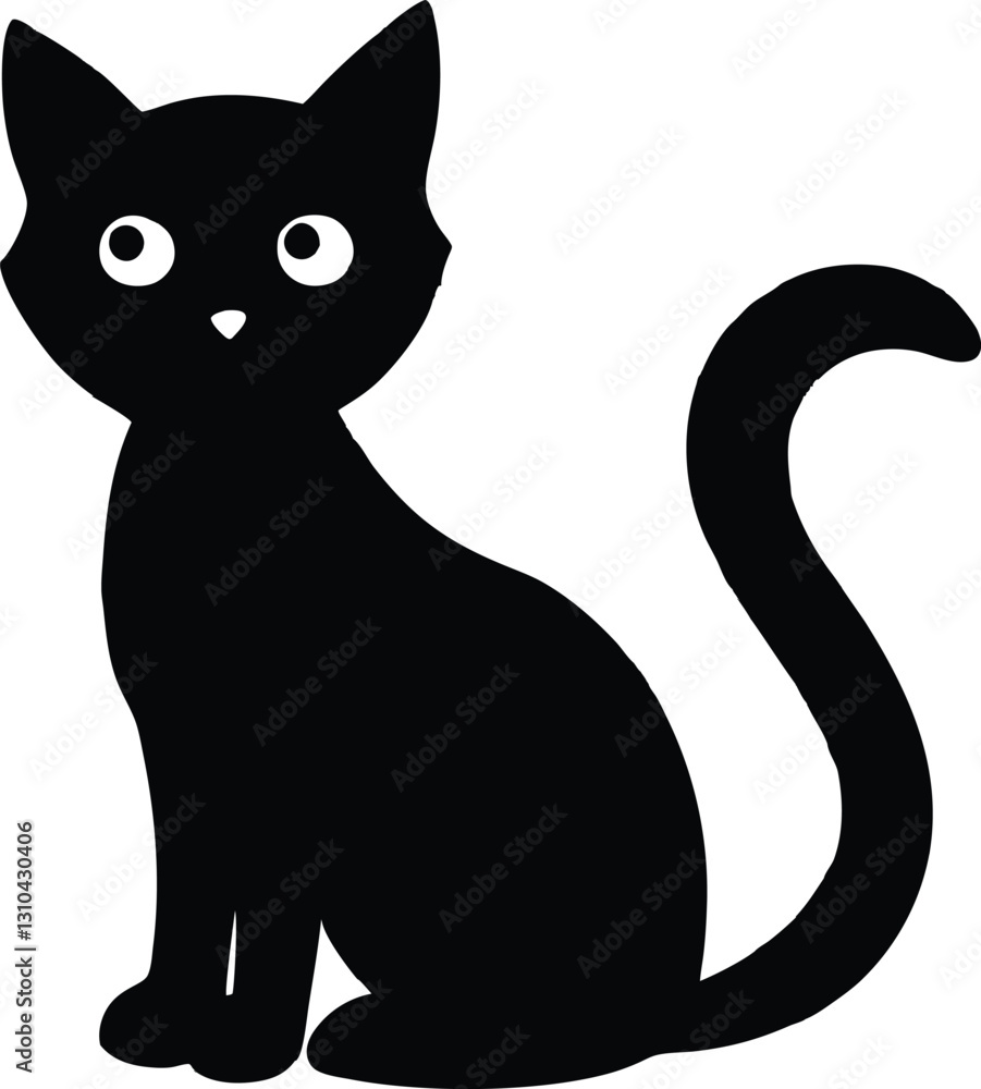 Cat silhouette simple flat vector,Halloween cat silhouette Cat silhouette simple flat vector,Halloween cat silhouette