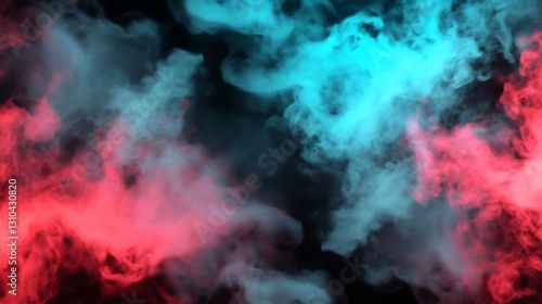 Wallpaper Mural Cyan and red smoke swirls on black Torontodigital.ca