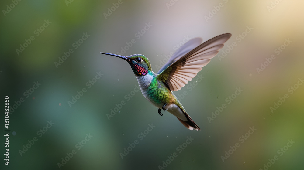 Fototapeta premium Berylline Hummingbird (Amazilia beryllina) in Flight