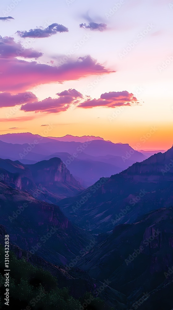 Obraz premium Mountain Valley Sunset Panorama