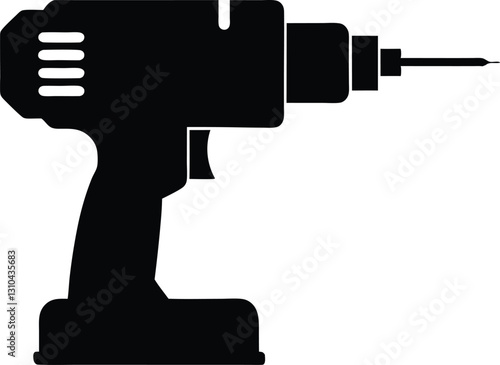 Drill icon black silhouette,electric Drill icon black silhouette