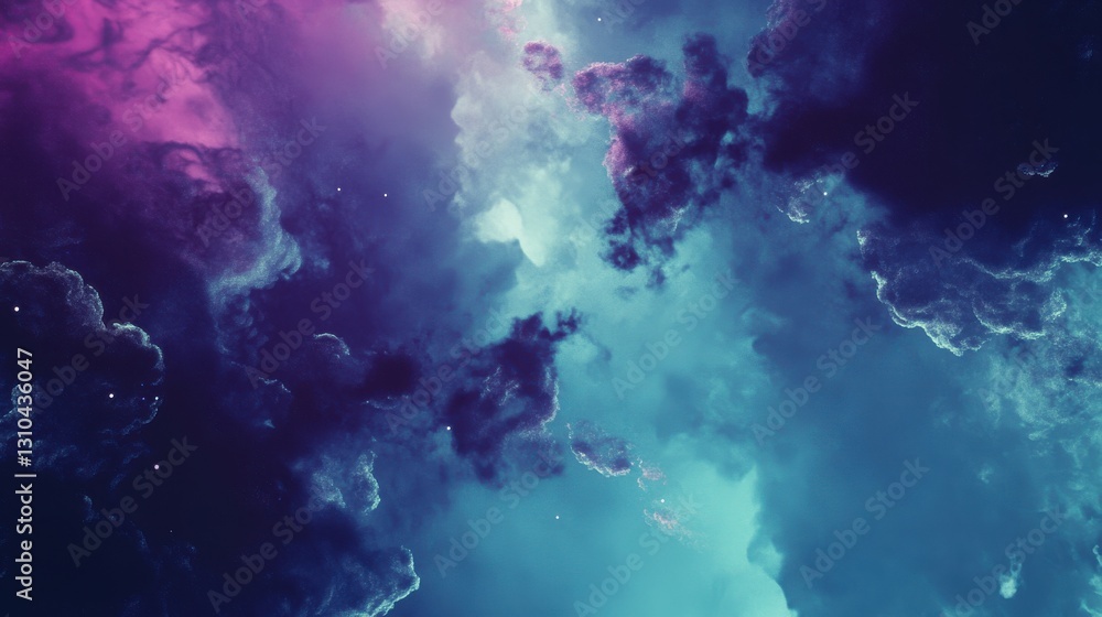 Abstract Cosmic Nebula Cloudscape Teal, Purple, and Pink Night Sky Abstract Cosmic Nebula Cloudscape Teal, Purple, and Pink Night Sky