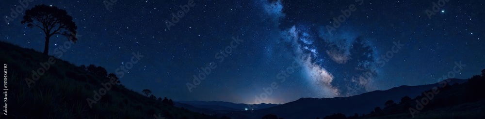 Dark and serene night sky with numerous stars on inky black background, galaxy, darkness, space Dark and serene night sky with numerous stars on inky black background, galaxy, darkness, space