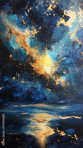 Wallpaper Mural Starry Night Sky Above a Golden Horizon Torontodigital.ca