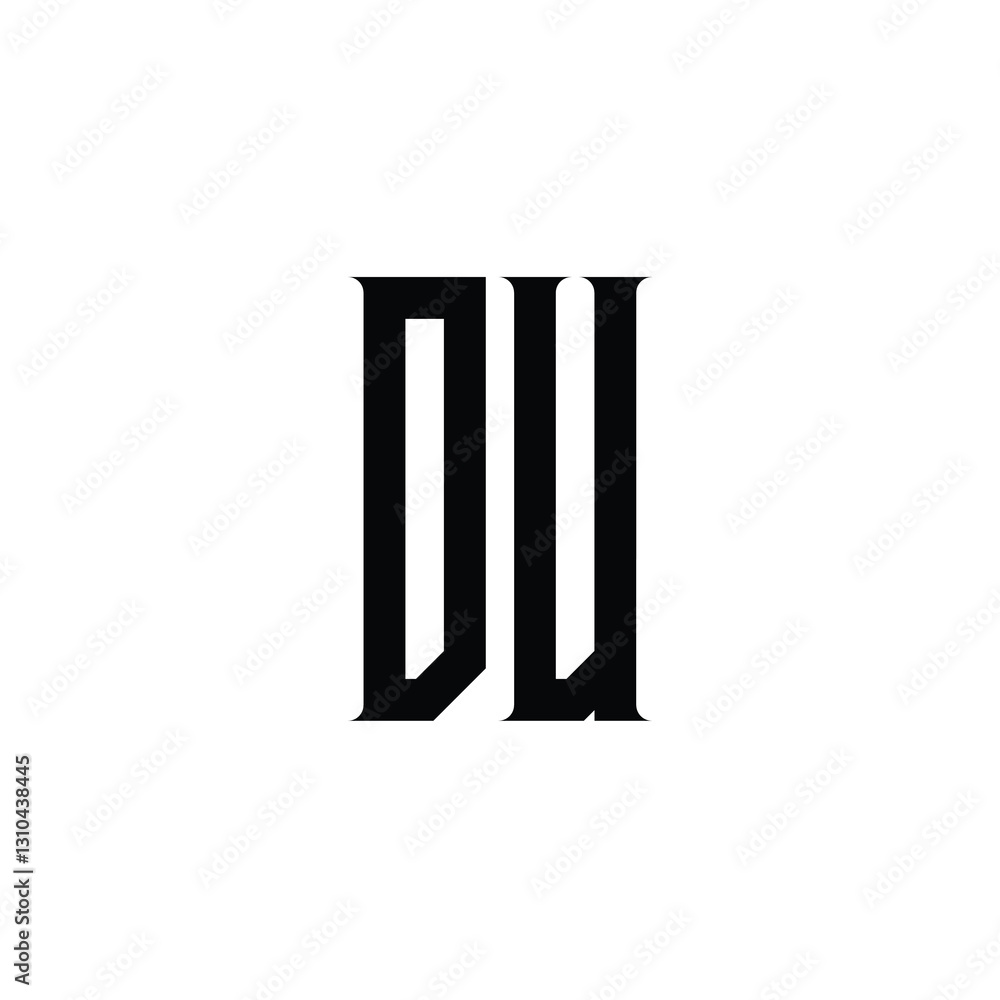 DU monogram logo design letter text name symbol monochrome logotype alphabet character simple logo DU monogram logo design letter text name symbol monochrome logotype alphabet character simple logo