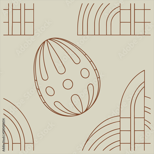 Minimalist 3D Render – Decorative Textured Eggs with Symmetrical Patterns