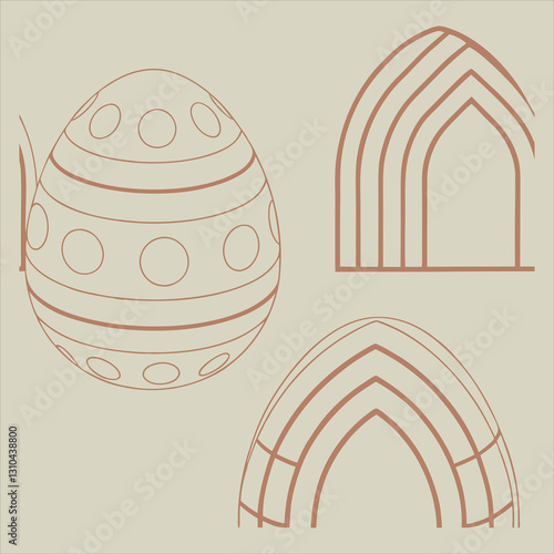 Minimalist 3D Render – Decorative Textured Eggs with Symmetrical Patterns