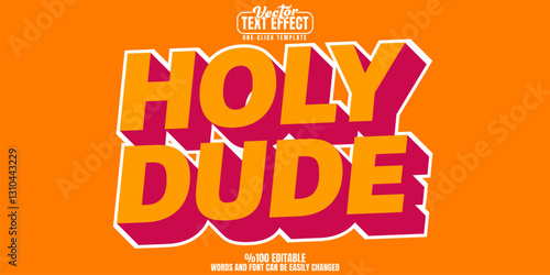 Holy editable text effect, customizable retro and vintage 3d font style