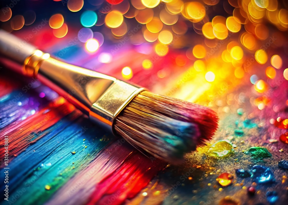 Fototapeta premium Dynamic Paintbrush Strokes Website Background, Abstract Art Bokeh Effect