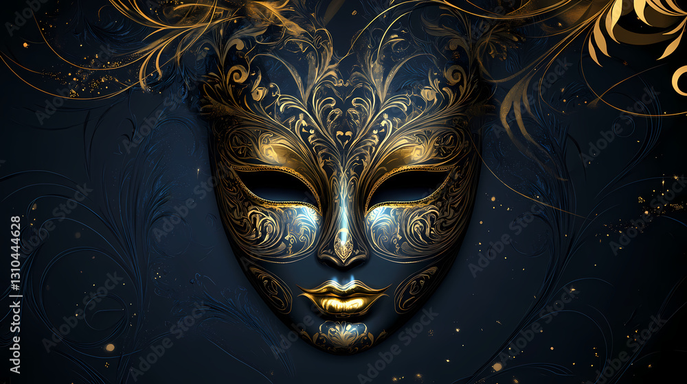 Awardwinning style merry christmas and happy new year banner with a luxurious design. Ornate - Mask. Illustration Awardwinning style merry christmas and happy new year banner with a luxurious design. Ornate - Mask. Illustration