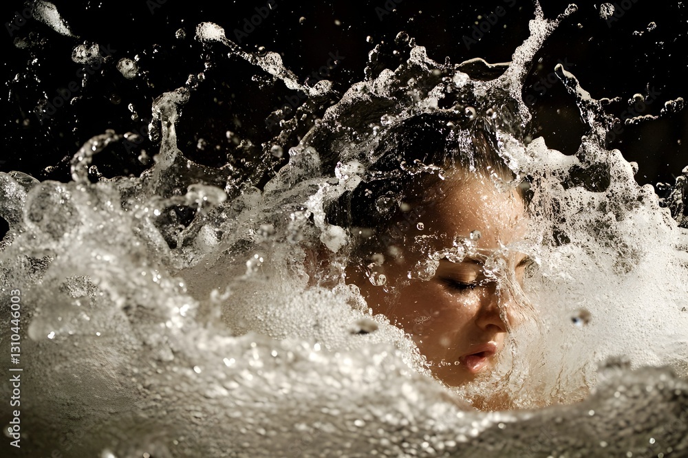 Fototapeta premium Elegant water splash image illustration, giving a fresh and cool visual effect
