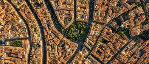 Aerial Panoramic View of Rome in Summer Italy