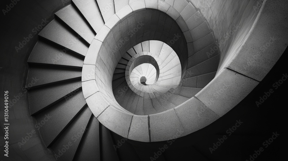 Obraz premium Spiral staircase design modern building architectural photography indoor setting close-up view visual aesthetics