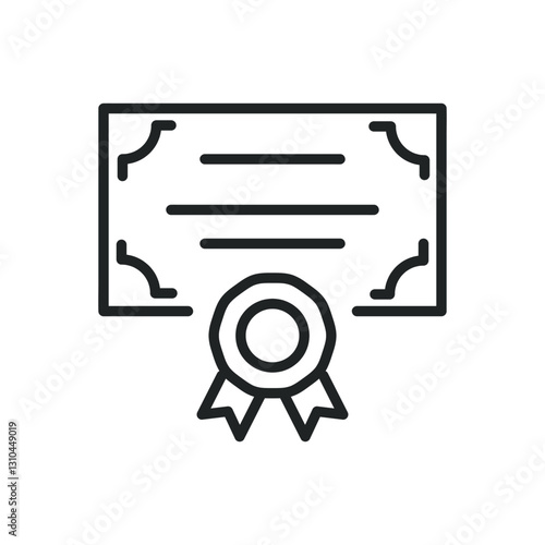 Certificate thin line icons. Editable stroke and Perfect pixel on transparent background