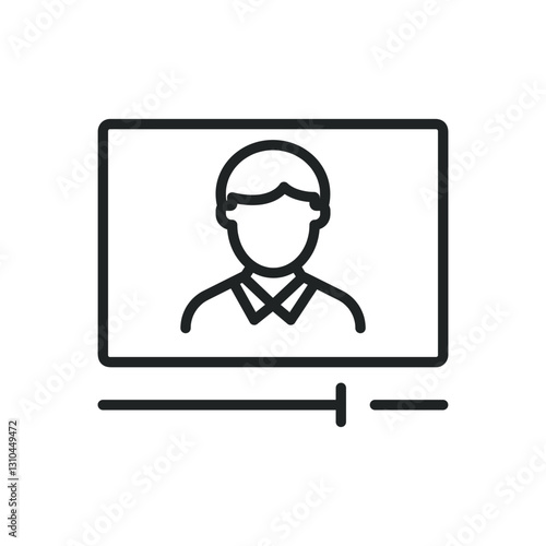 Video tutorial thin line icons. Editable stroke and Perfect pixel on transparent background