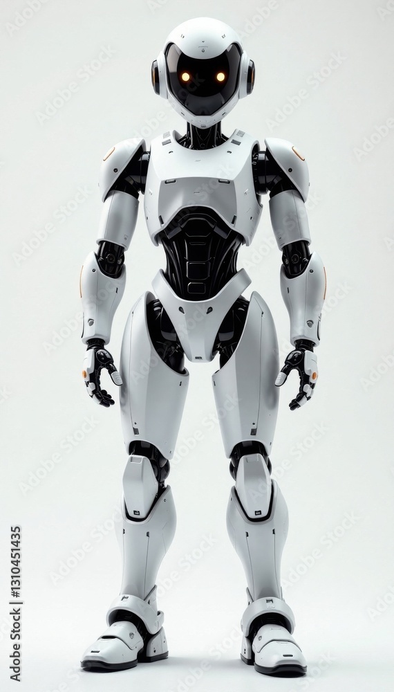 Futuristic robot standing alone on white background , technology, cybernetic, robot Futuristic robot standing alone on white background , technology, cybernetic, robot