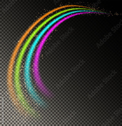 An Energetic and Vibrant Rainbow Wave Abstract Design Suitable for Various Creative Projects