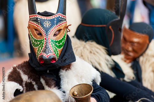 Typical carnival Boes e Merdules parade, Ottana, Sardinia, Italy photo