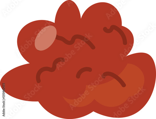 Cartoon Illustration of a Chocolate Muffin