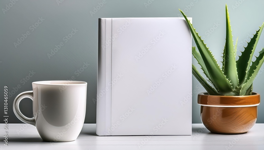 Minimalistic Coffee Break Oasis White Tableau Infused with Vibrant Aloe Vera and Rich Coffee Tones, Evoking Tranquility in a Modern Setting. Minimalistic Coffee Break Oasis White Tableau Infused with Vibrant Aloe Vera and Rich Coffee Tones, Evoking Tranquility in a Modern Setting.