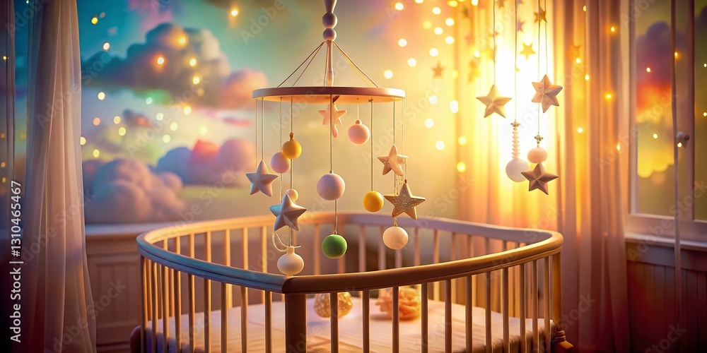 Obraz premium Elegant Nursery Mobile: Long Exposure Photography of Gentle Curves and Soft Light