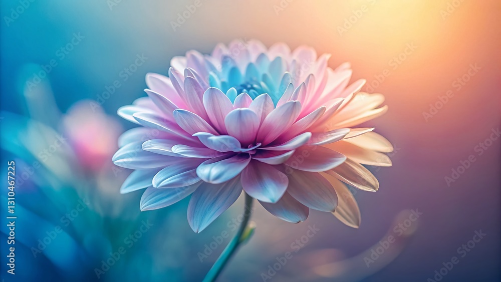 Fototapeta premium Elegant Pastel Flower Silhouette Minimalist Sketch Art Stock Photo
