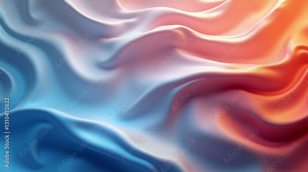 Obraz premium Red and Blue Wavy Silk Background.