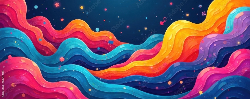 Whimsical and playful swirly lines with bold shapes , graphic design, pattern Whimsical and playful swirly lines with bold shapes , graphic design, pattern