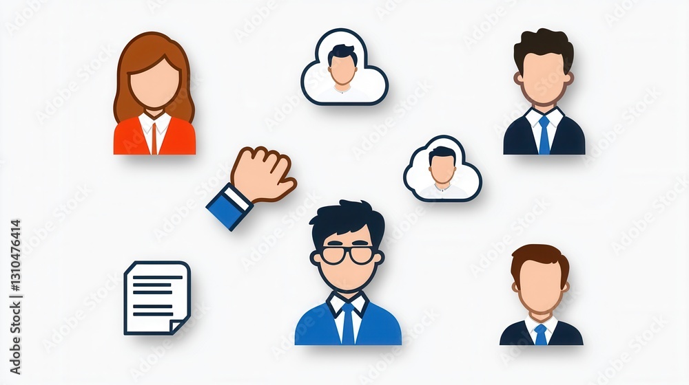 A collection of outline icons representing the various organizational elements and processes crucial for the success and growth of a business including team development and productivity optimization A collection of outline icons representing the various organizational elements and processes crucial for the success and growth of a business including team development and productivity optimization