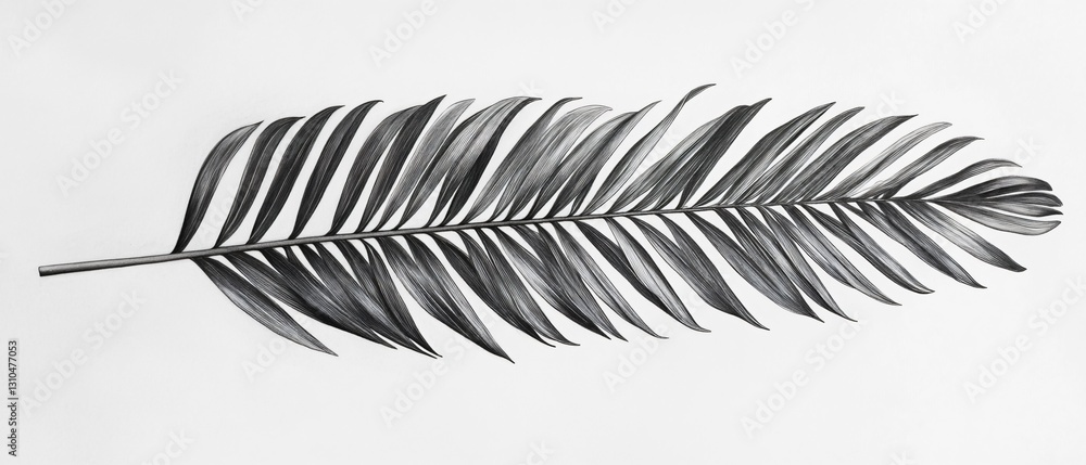 Fototapeta premium Professional Arecaceae Palm Branch Leaf Plant Stem Image for Botanical and Nature Designs
