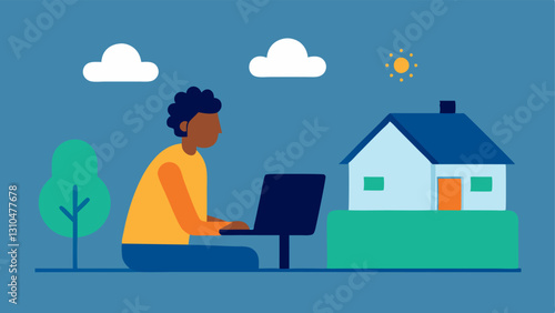 Telehealth Barriers An individual sitting at a computer in a rural home with a loading screen symbolizing poor internet connectivity affecting telehealth services.