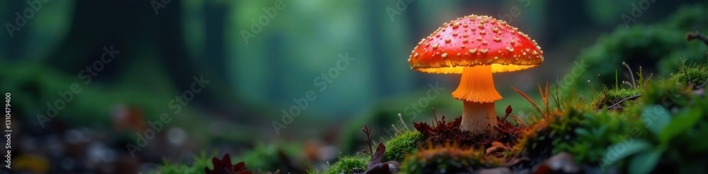 A glowing mushroom in the forest floor, mushrooms, woods, nature A glowing mushroom in the forest floor, mushrooms, woods, nature