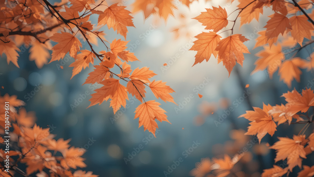 Vibrant orange leaves shimmer in gentle sunlight, capturing the essence of autumn in a serene forest setting. Vibrant orange leaves shimmer in gentle sunlight, capturing the essence of autumn in a serene forest setting.