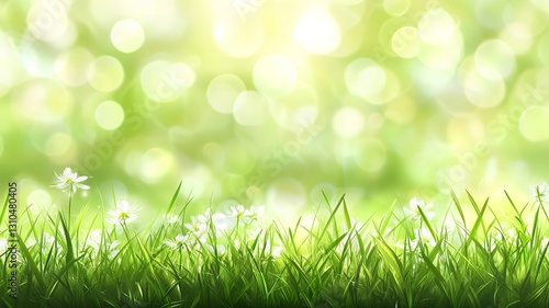 soft blurred spring background with sunlight and bokeh effect