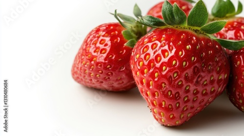 Wallpaper Mural Fresh strawberries basking in natural light on a white background Torontodigital.ca