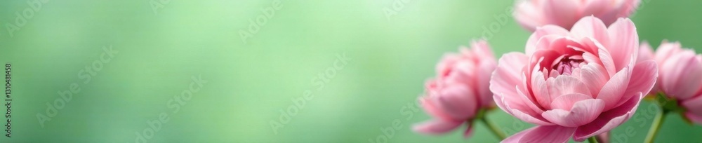 Pastel-hued peony blooms against a soft green background , summer, watercolor, fresh Pastel-hued peony blooms against a soft green background , summer, watercolor, fresh