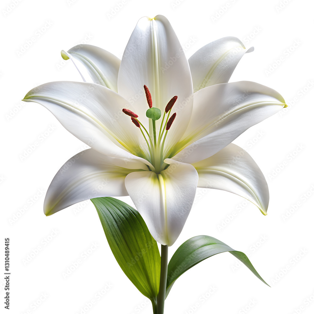 Naklejka premium white lily flower isolated on transparent background