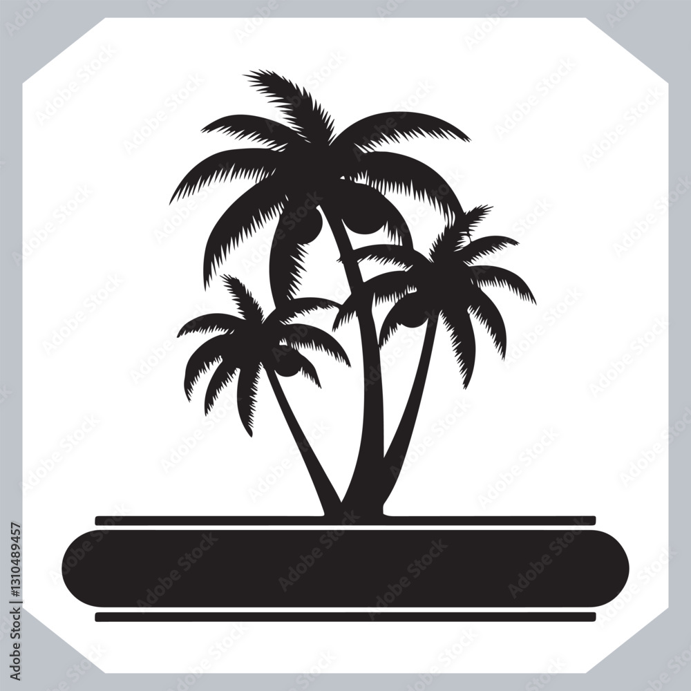 Simple and Elegant Palm Tree Silhouette Vector Black Coconut Trees for Logos