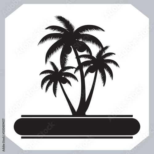 Obraz na płótnie Simple and Elegant Palm Tree Silhouette Vector Black Coconut Trees for Logos w salonie